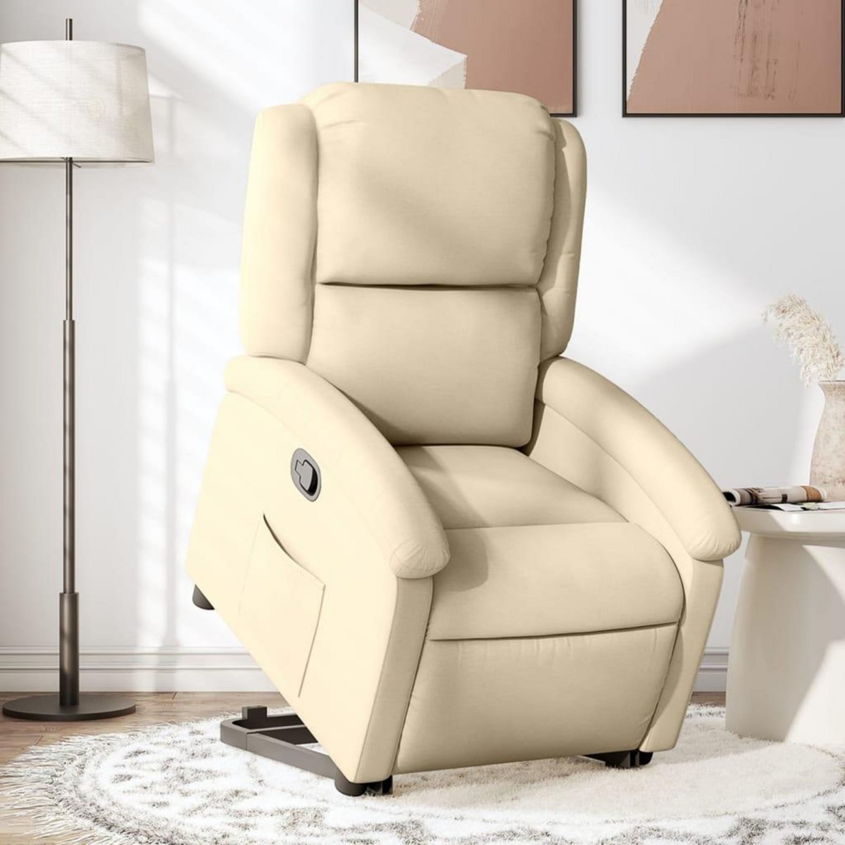 VIDAXL Fauteuil inclinable Creme Tissu