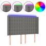 Voir la diapositive 2 : VIDAXL Tete de lit a LED Gris fonce 147x16x118/128 cm Tissu