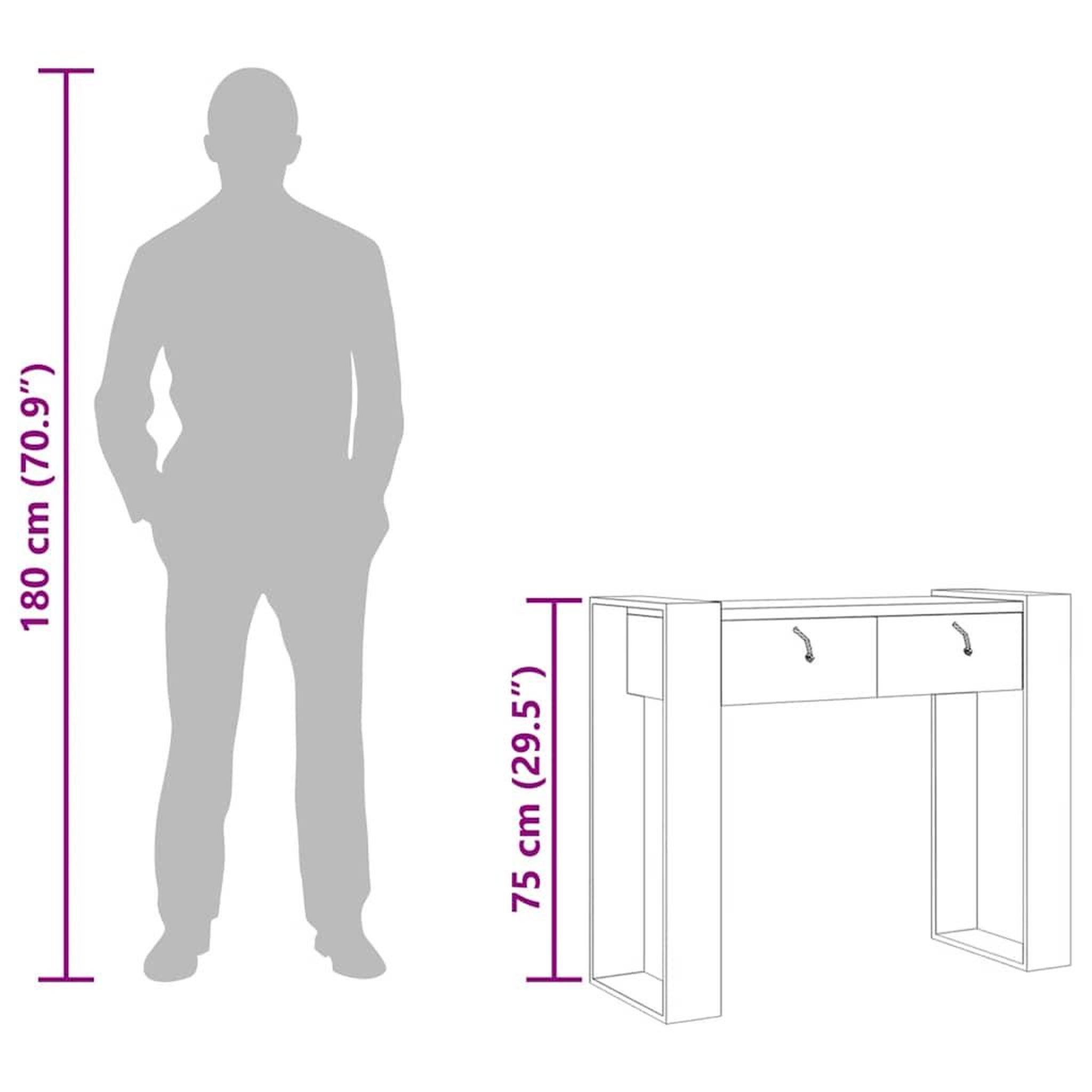 Voir la diapositive 6 : VIDAXL Table console 90x35x75 cm Bois de teck solide