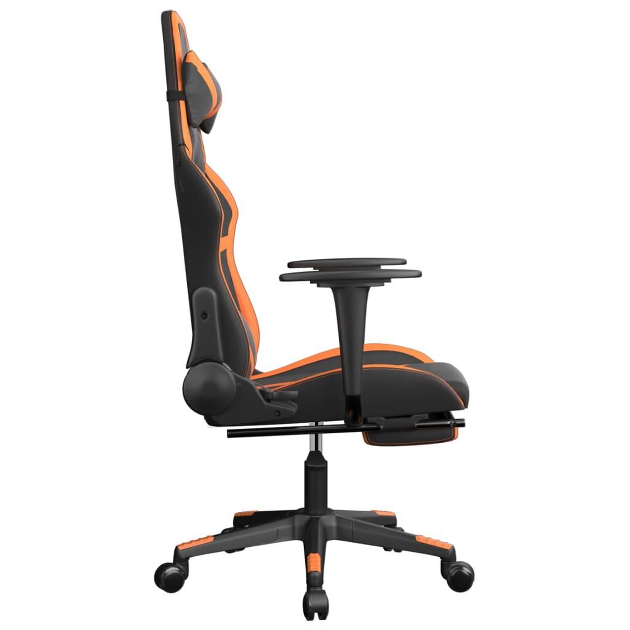Voir la diapositive 4 : VIDAXL Chaise de jeu avec repose-pied Noir et orange Similicuir