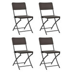 VIDAXL Chaises pliables de jardin lot de 4 PEHD et acier