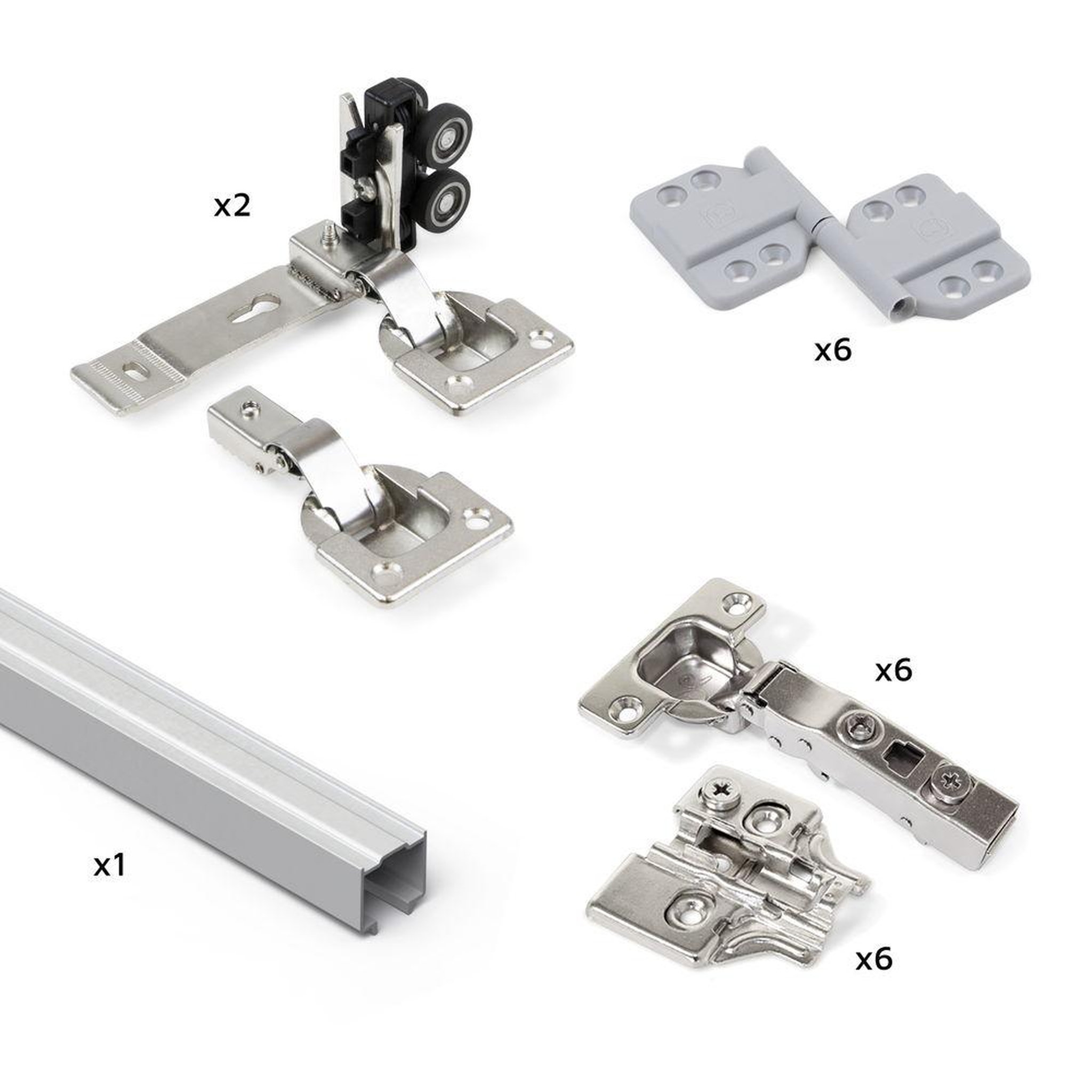 EMUCA SRL Système Twofold en kit pour 2 portes coulissantes à fermeture amortie