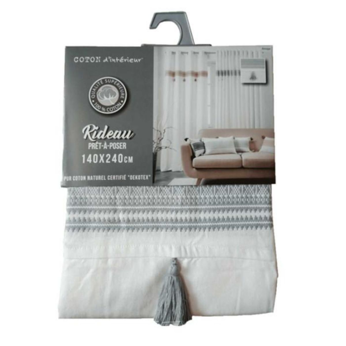 Paris Prix Rideau à Œillets  Amaya  140x240cm Gris