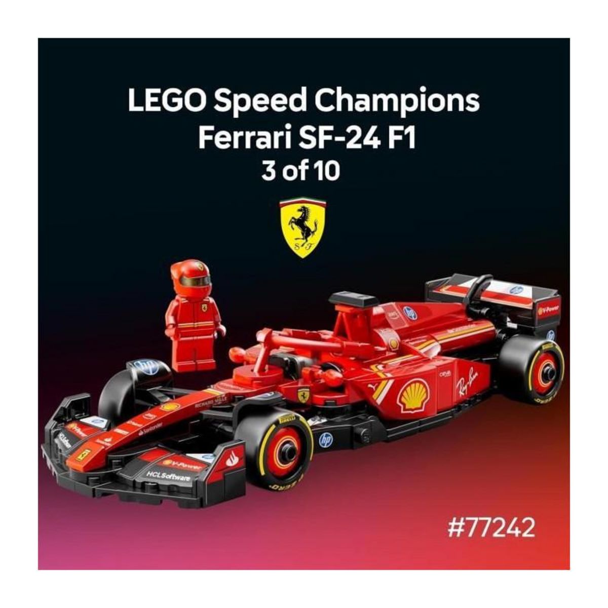 LEGO LEGO Lot de 10 écuries Formula 1 Speed Champions - Jeu de construction avec véhicule de course + 1 minifigurine collector