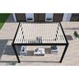 Voir la diapositive 7 : Pergola Bioclimatique autoportée  3X4 m - Aluminium - Noir charbon/blanc - VS OmBREA®