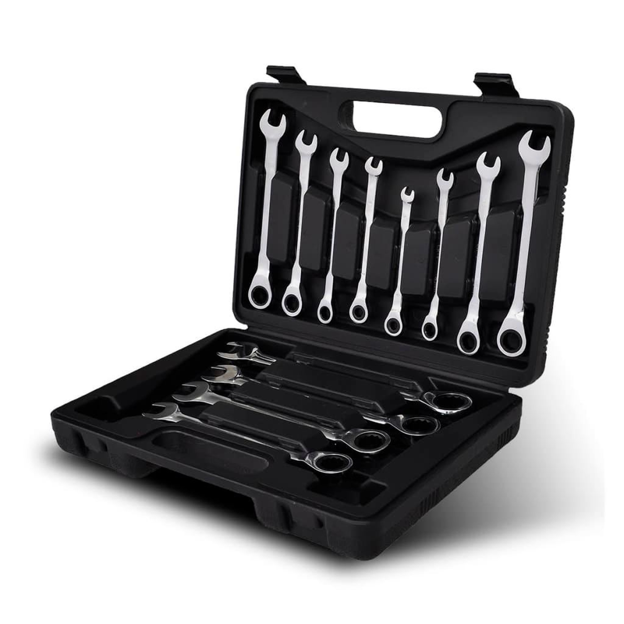 Voir la diapositive 2 : VIDAXL Jeu de cles a cliquet 12 pcs