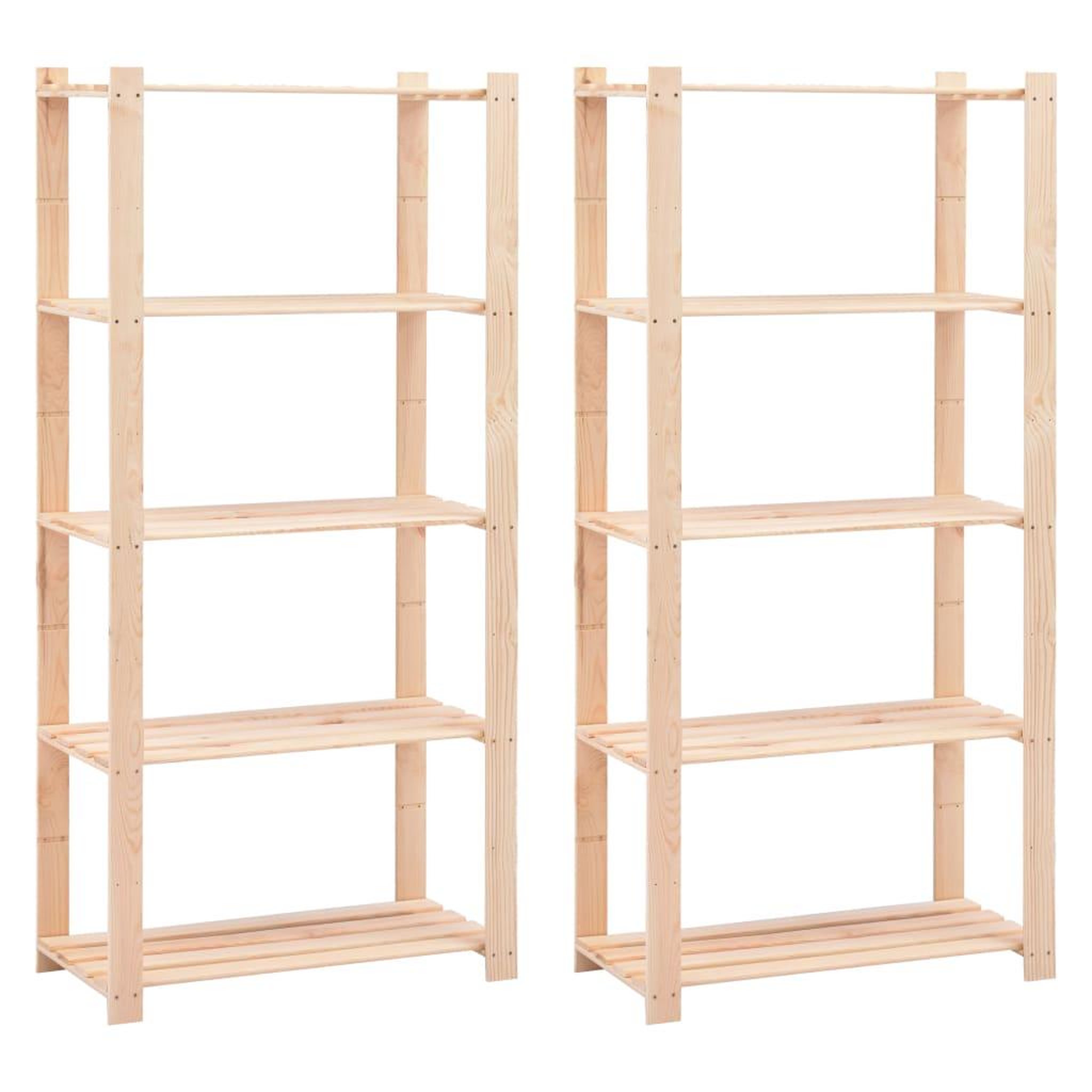 VIDAXL Etageres de rangement a 5 niveaux 2 pcs 80x38x170 cm 250 kg
