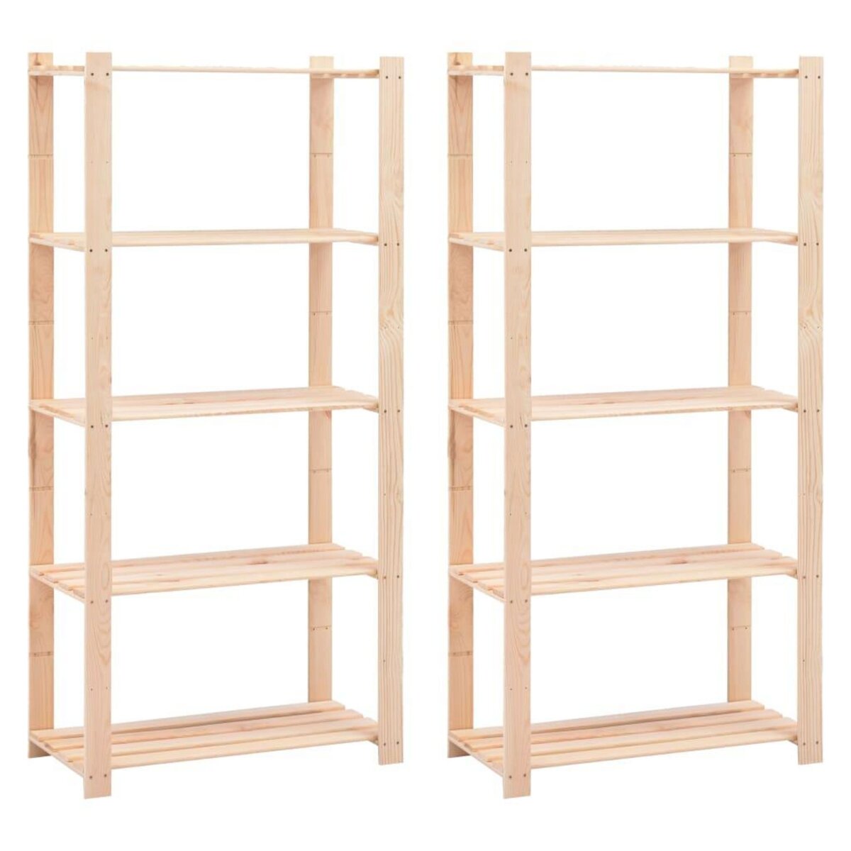 VIDAXL Etageres de rangement a 5 niveaux 2 pcs 80x38x170 cm 250 kg