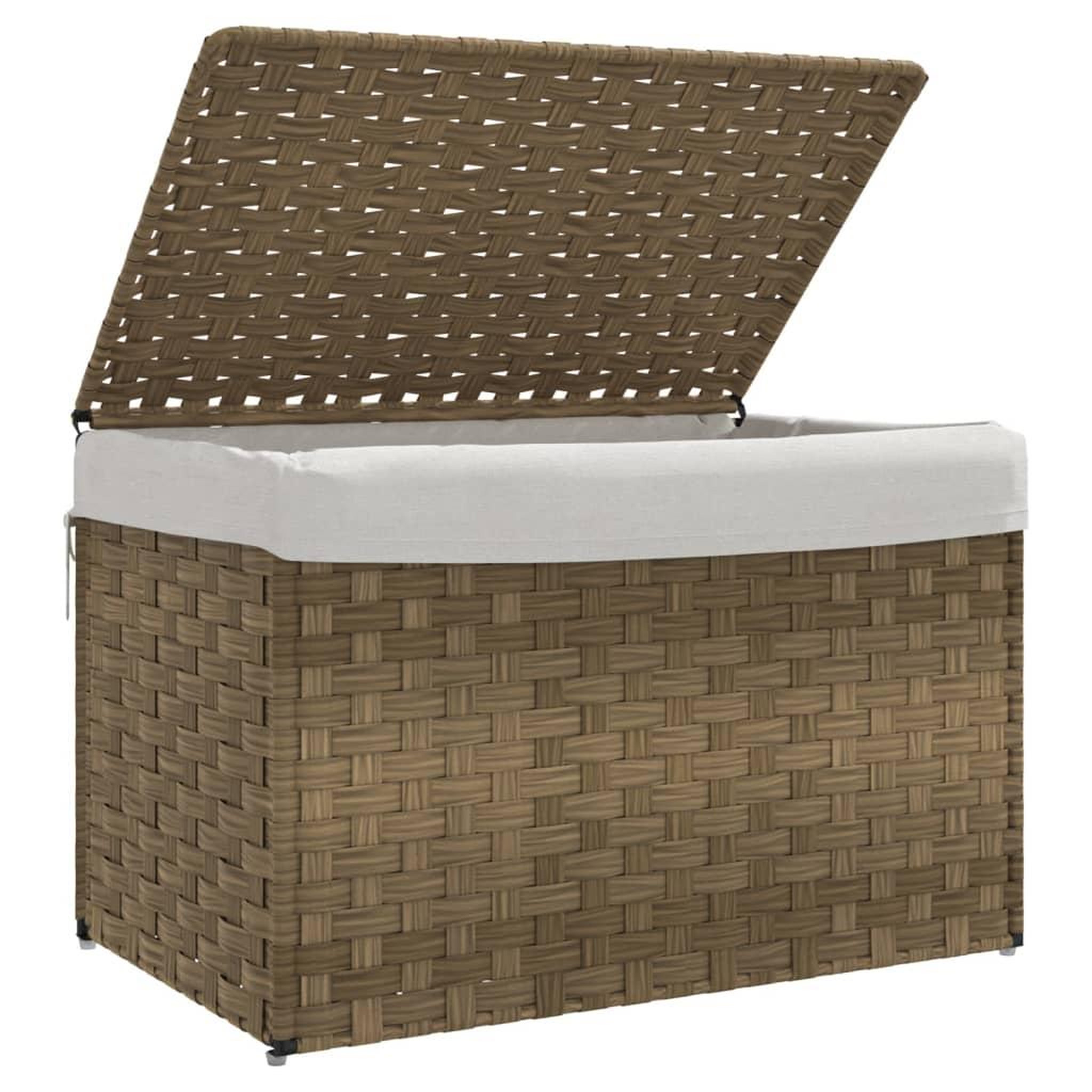 Voir la diapositive 4 : VIDAXL Panier a linge avec couvercle 55,5x35x34 cm resine tressee