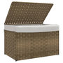 Voir la diapositive 4 : VIDAXL Panier a linge avec couvercle 55,5x35x34 cm resine tressee