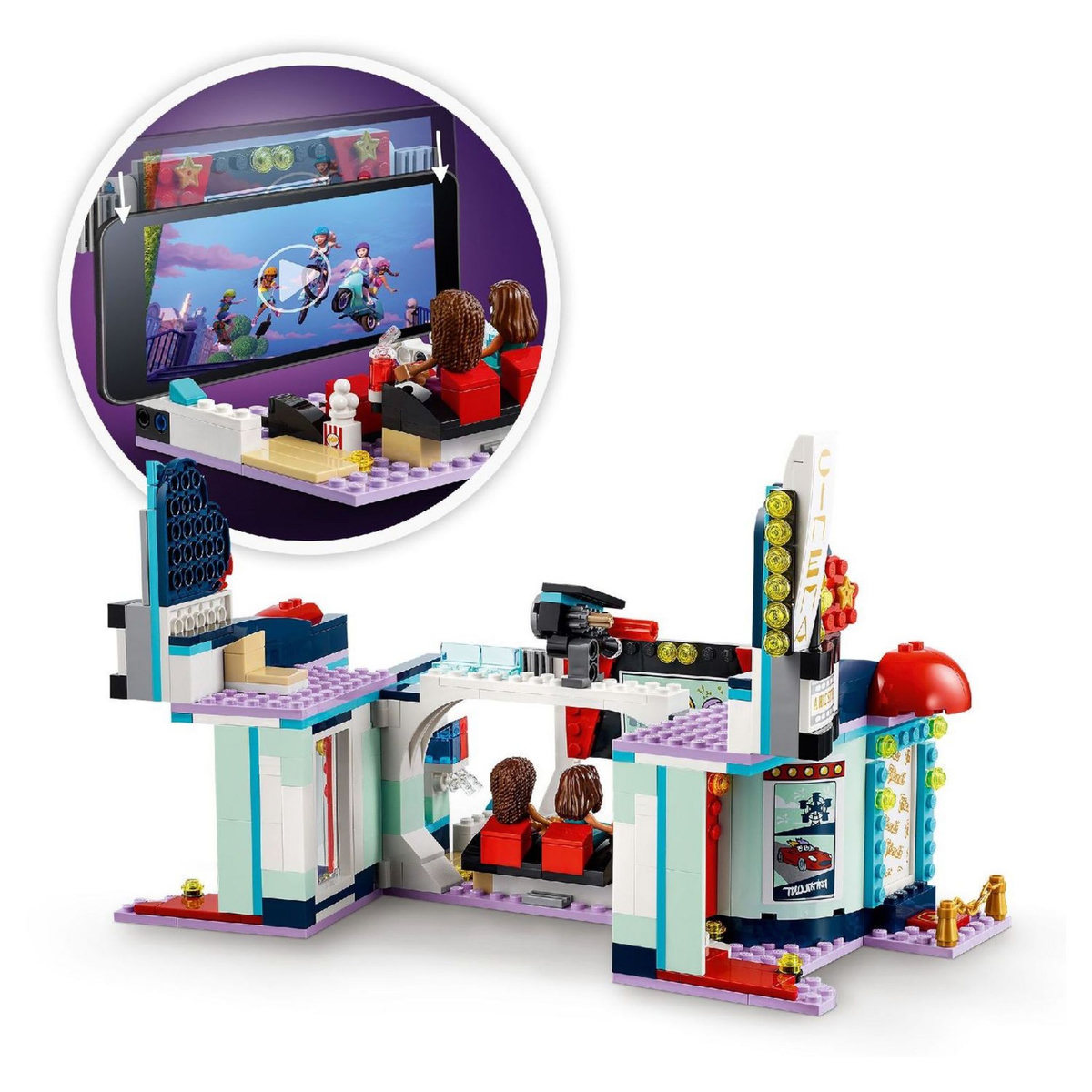 LEGO Friends 41448 Le Cinéma de Heartlake City, Jeu Créatif pour Fille et Garçon 7 Ans