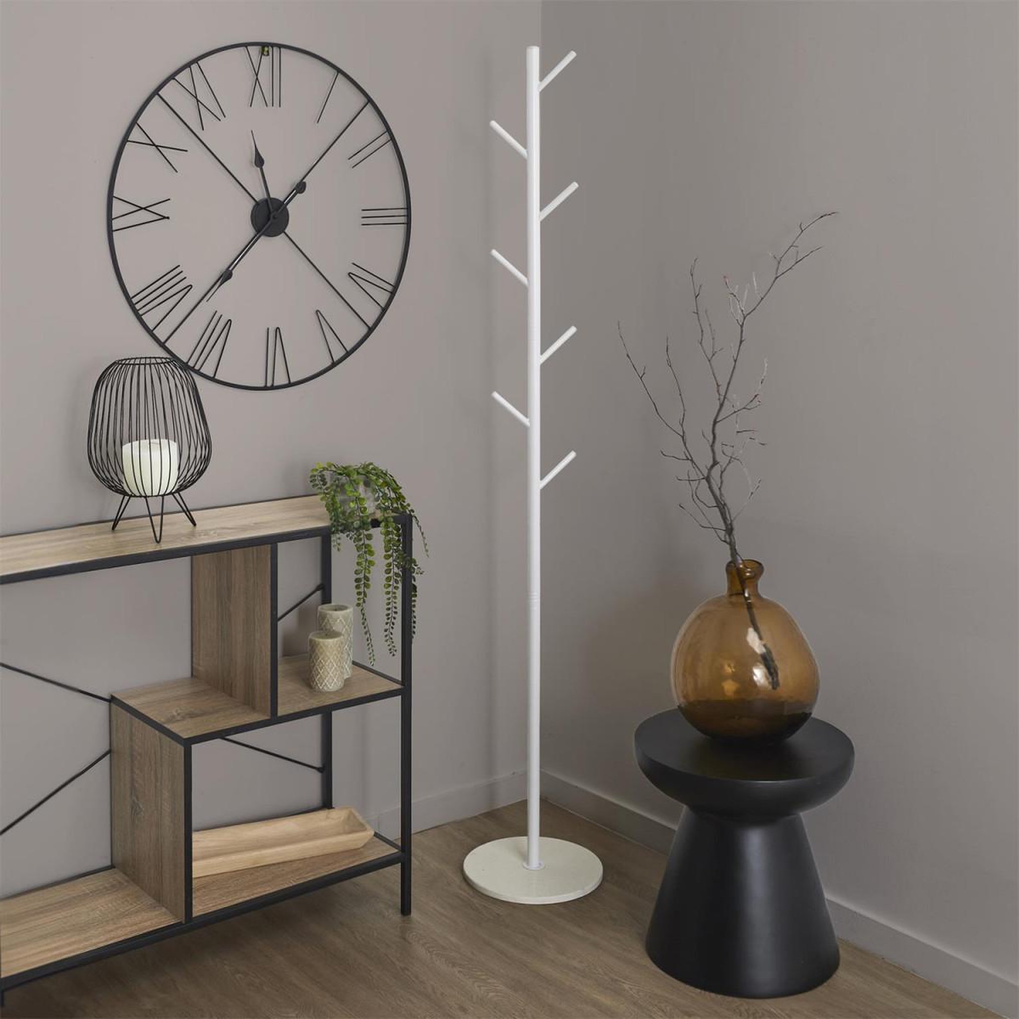 Voir la diapositive 3 : The Home Deco Factory Porte-manteau 7 tiges en métal  loka  173cm blanc