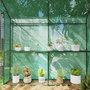 Voir la diapositive 6 : OUTSUNNY Serre de jardin 2 tablettes dim. 1,86L x 1,2l x 1,9H m porte déroulante acier PE haute densité 140 g/m² vert