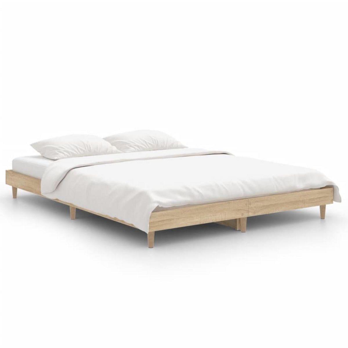 VIDAXL Cadre de lit sans matelas chene sonoma 140x190 cm
