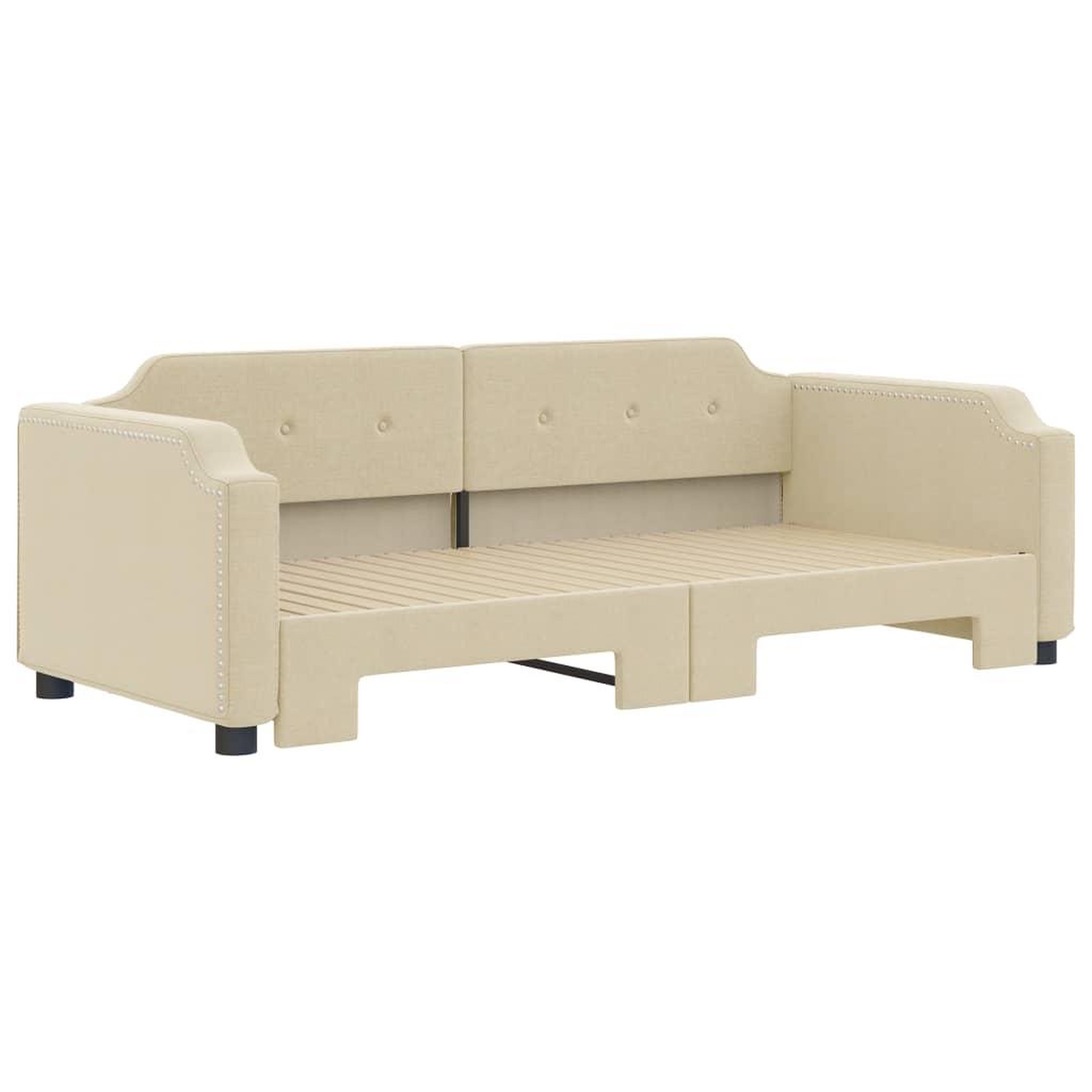 Voir la diapositive 3 : VIDAXL Lit de jour avec gigogne sans matelas creme 80x200 cm