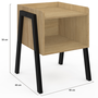 Voir la diapositive 4 : ID MARKET Lot de 2 tables de chevets DALAT 1 niche bois et pieds métal noir design industriel