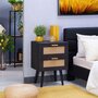 Voir la diapositive 2 : IDIMEX Table de chevet WAMAN 2 tiroirs, en bois de paulownia