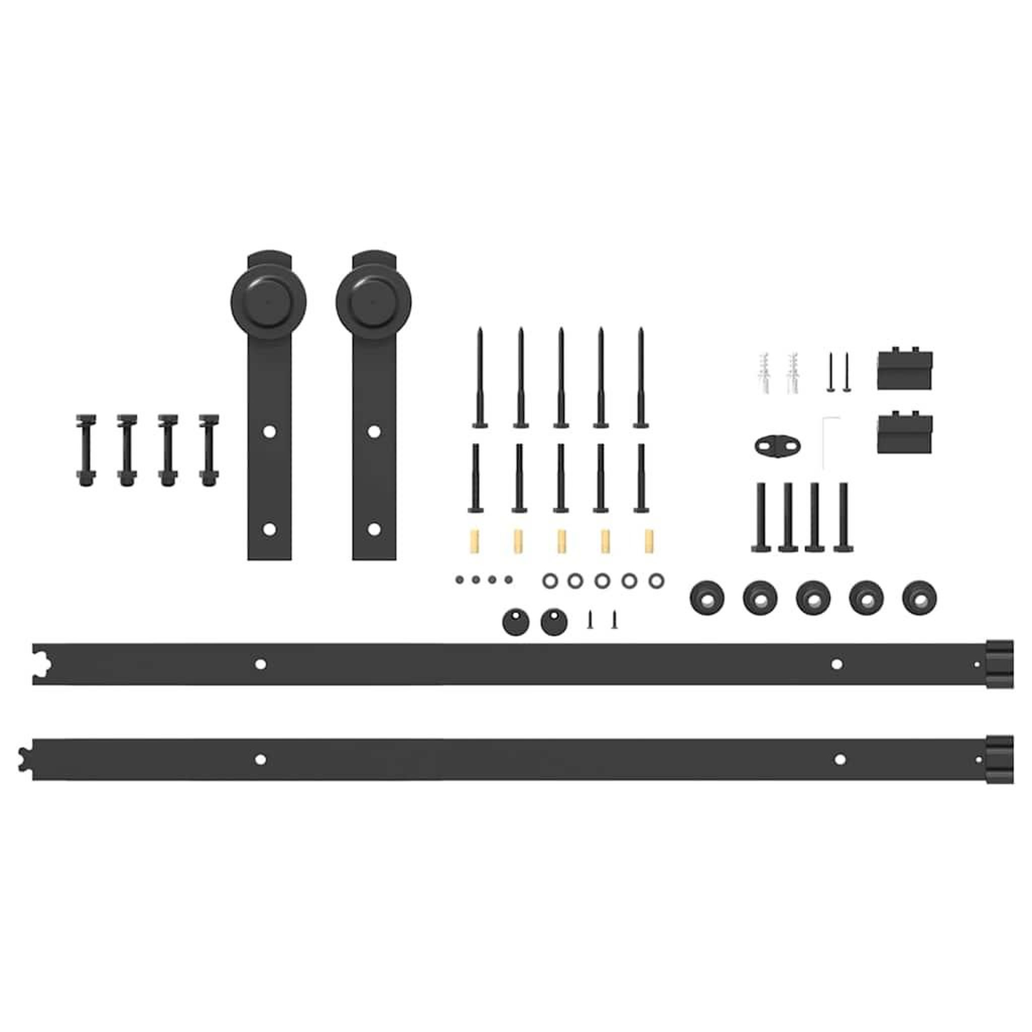 Voir la diapositive 5 : VIDAXL Kit de quincaillerie de porte coulissante 200 cm Acier Noir