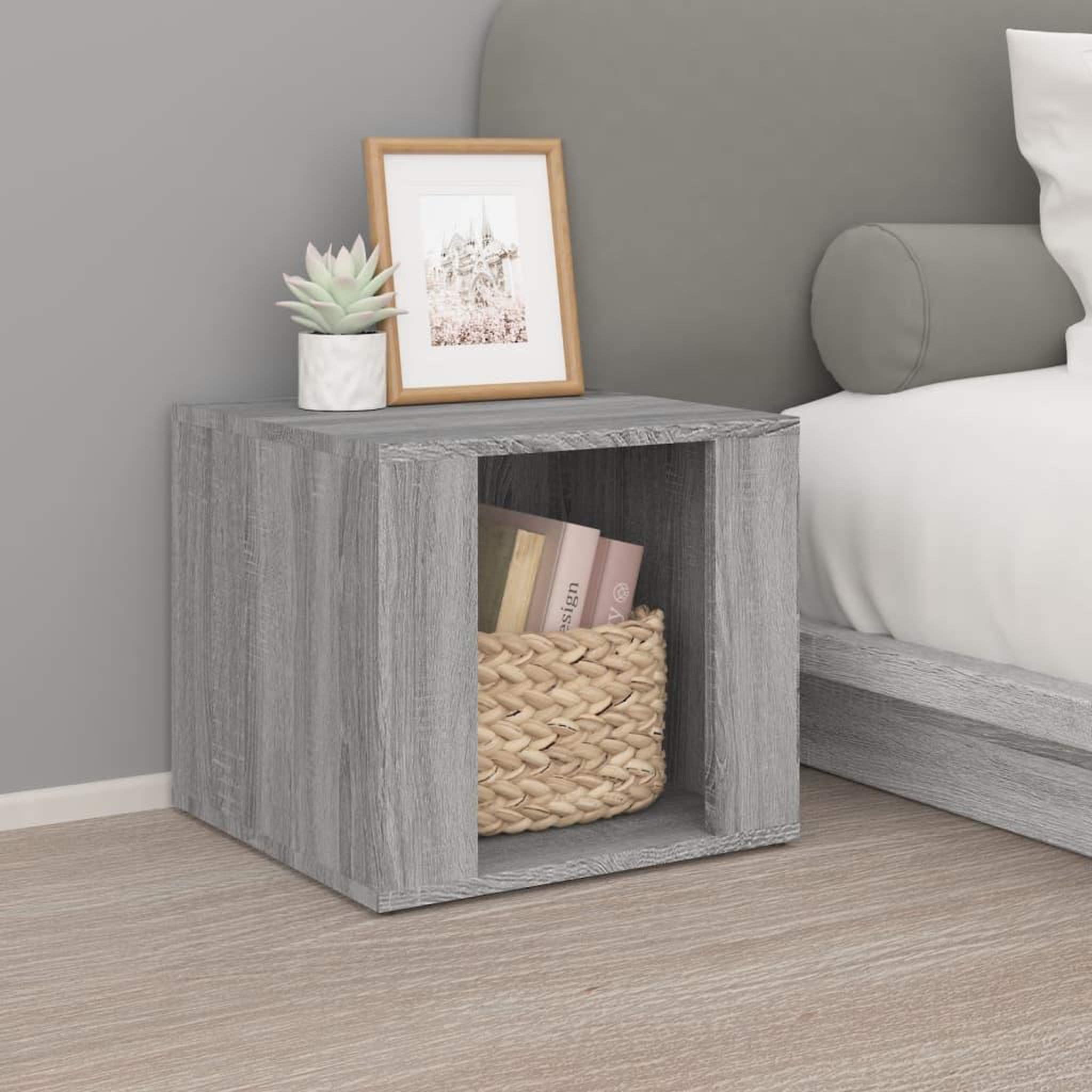 Voir la diapositive 1 : VIDAXL Table de chevet Sonoma gris 41x40x36 cm Bois d'ingenierie