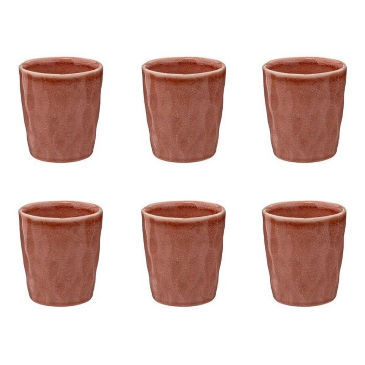 SECRET DE GOURMET Lot de 6 Tasses Design  Zoé  22cl Corail