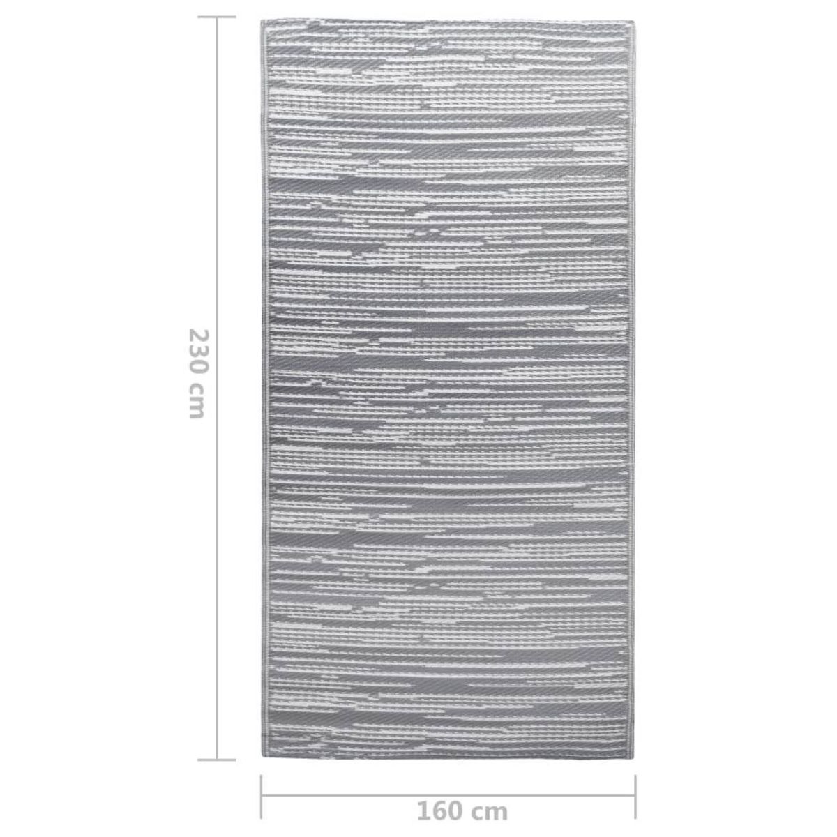 VIDAXL Tapis d'exterieur ARAKIL Gris 160x230 cm PP