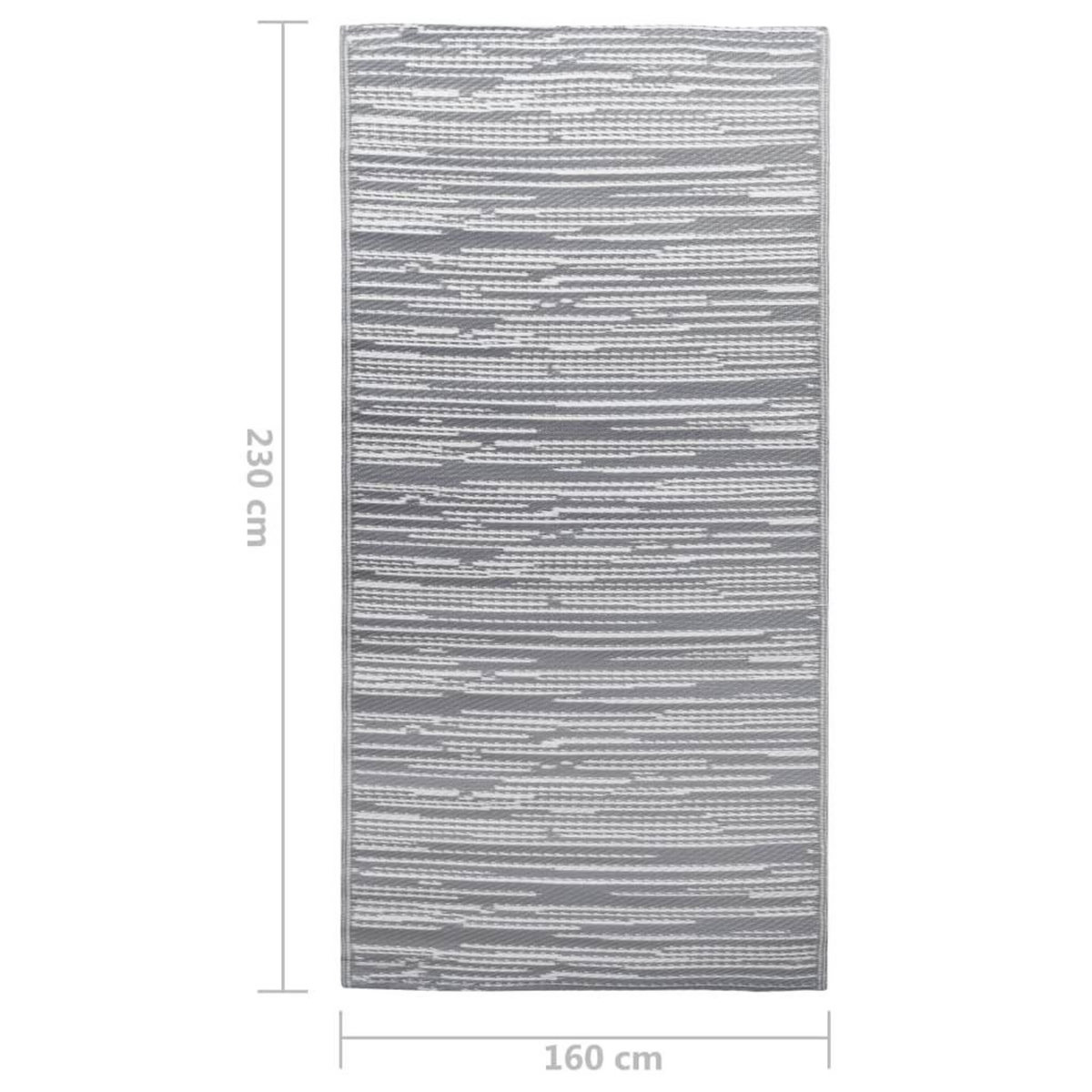 VIDAXL Tapis d'exterieur ARAKIL Gris 160x230 cm PP