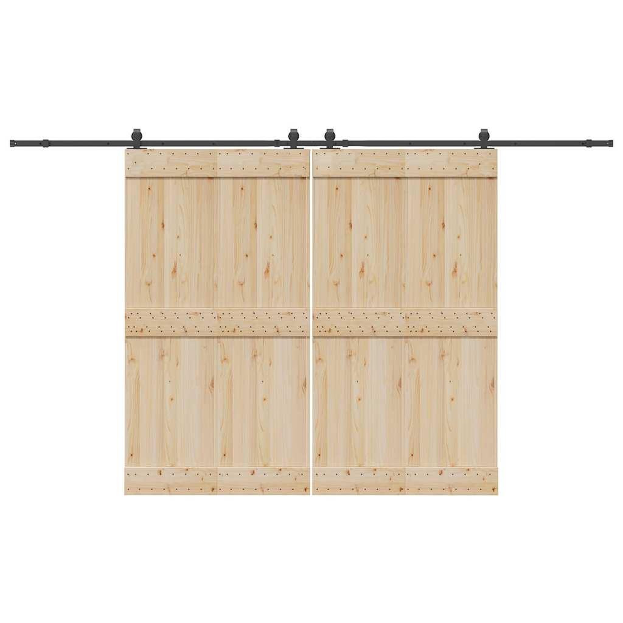 VIDAXL Kit de quincaillerie de porte coulissante 366 cm acier noir