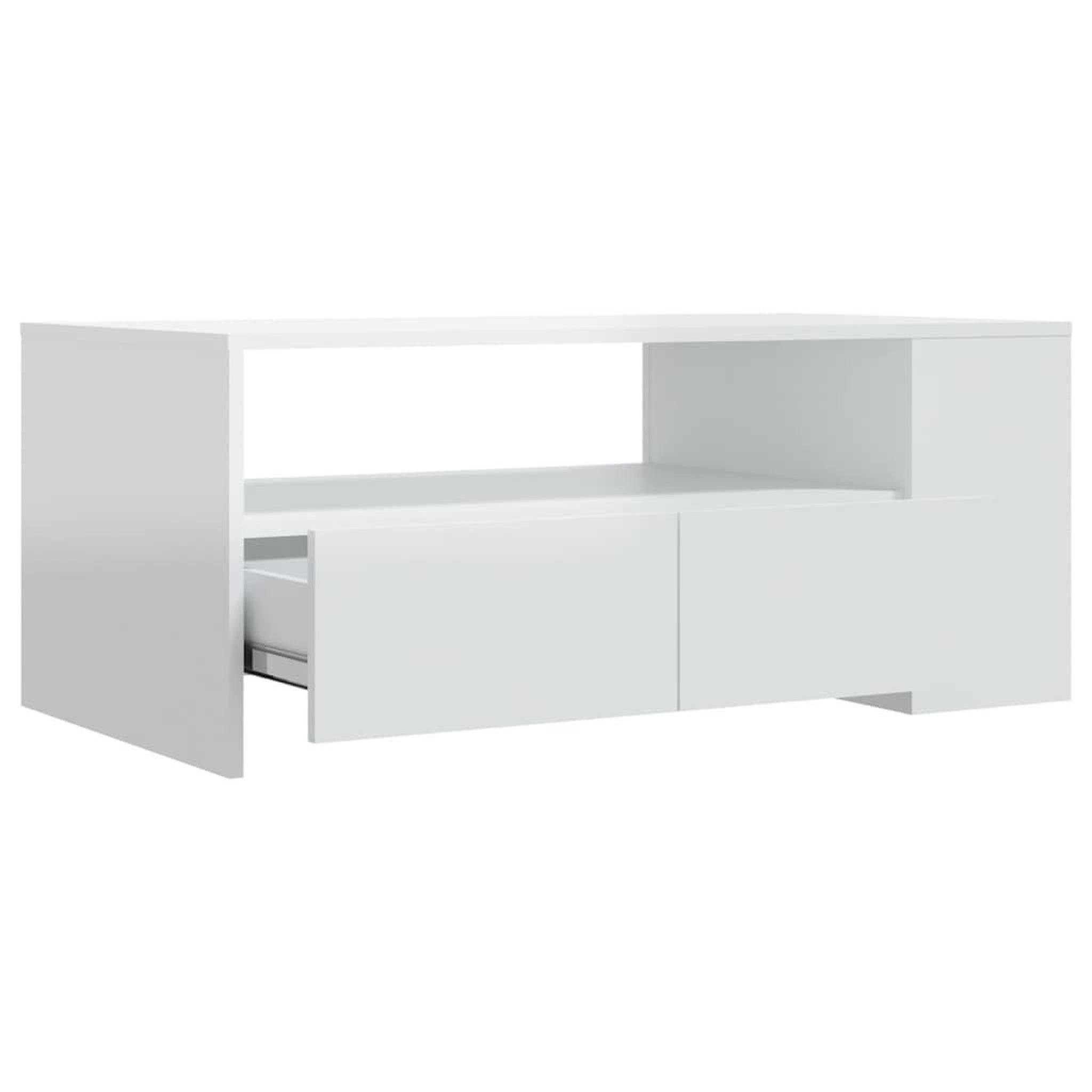 Voir la diapositive 4 : VIDAXL Table basse blanc brillant 102x55x42 cm bois d'ingenierie