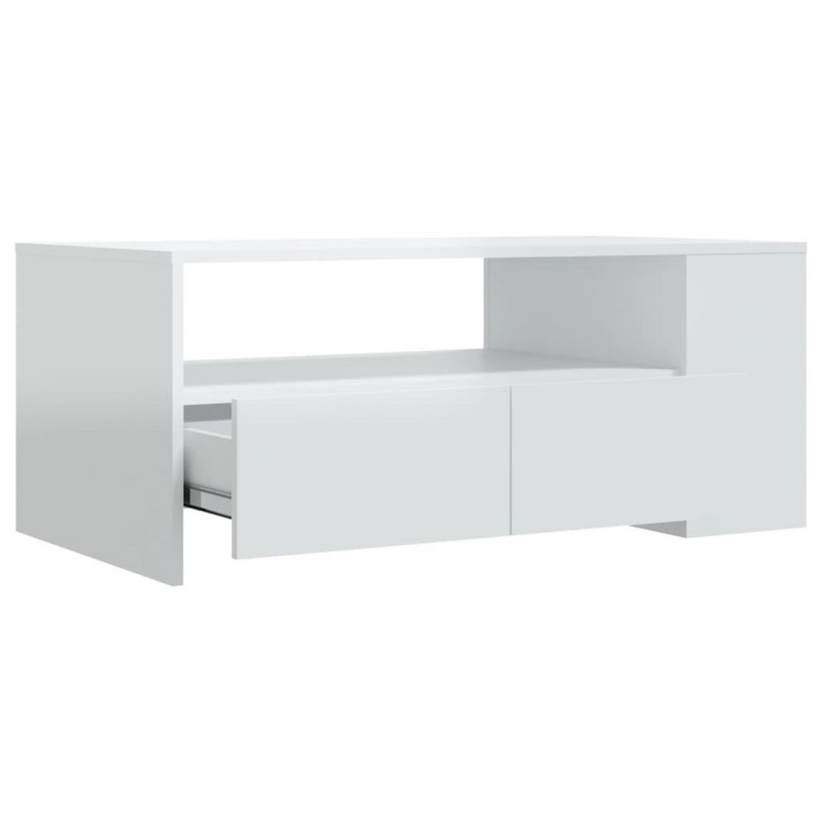 VIDAXL Table basse blanc brillant 102x55x42 cm bois d'ingenierie