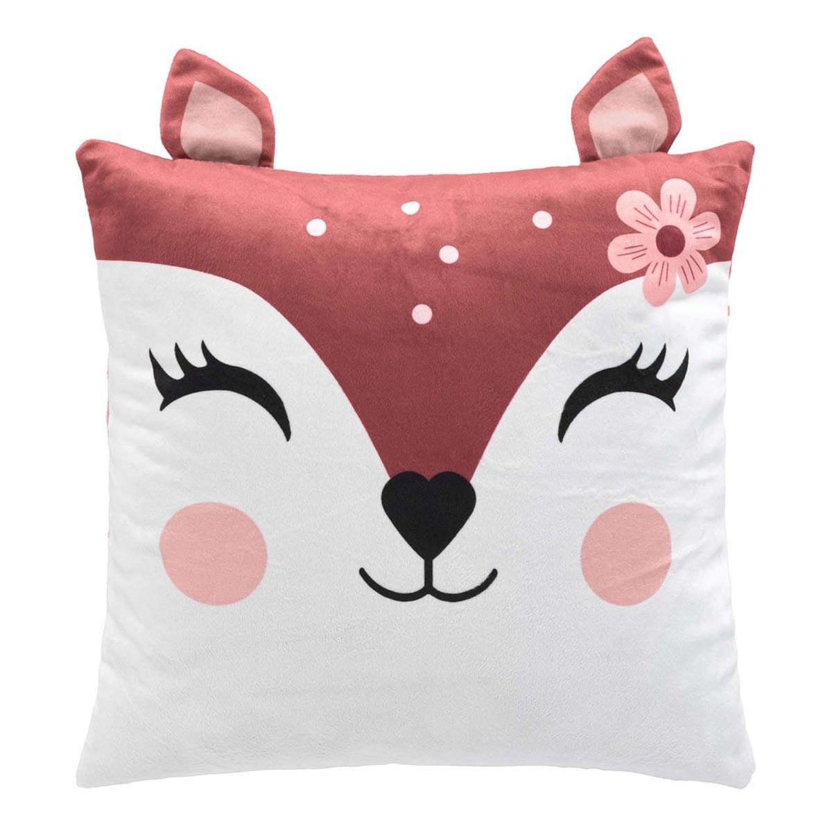 Paris Prix Coussin Déco Enfant en Velours  Bichette  40x40cm Rose