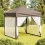 Voir la diapositive 1 : VIDAXL Tente de reception pliable avec parois Taupe 2x2 m