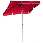 OUTSUNNY Parasol rectangulaire inclinable alu acier polyester haute densité diamètre 2 m rouge