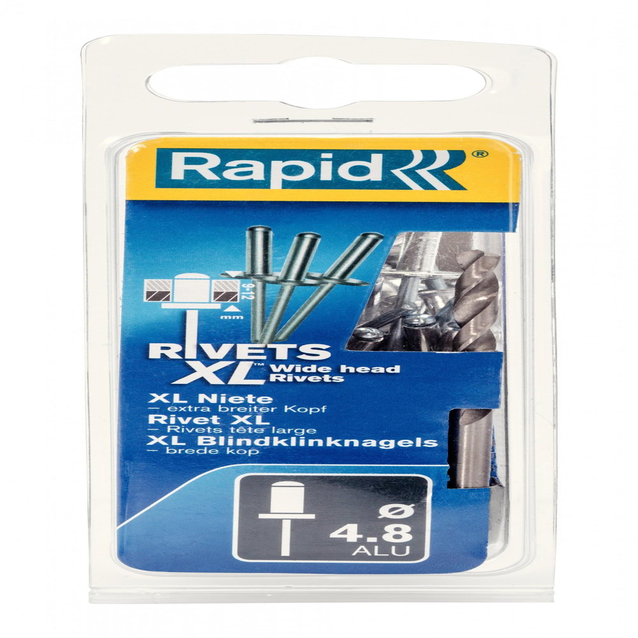 Rapid Lot de 40 rivets aluminium Diam.4.8 x H.12 mm RAPID