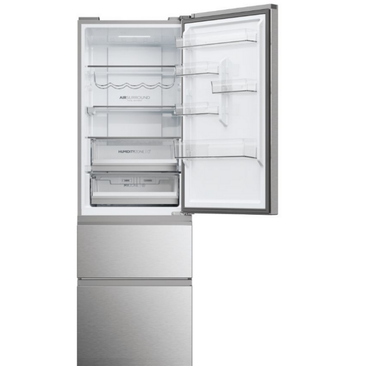 HAIER Réfrigérateur combiné 60cm 360l nofrost, inox - HTW5618DNMG