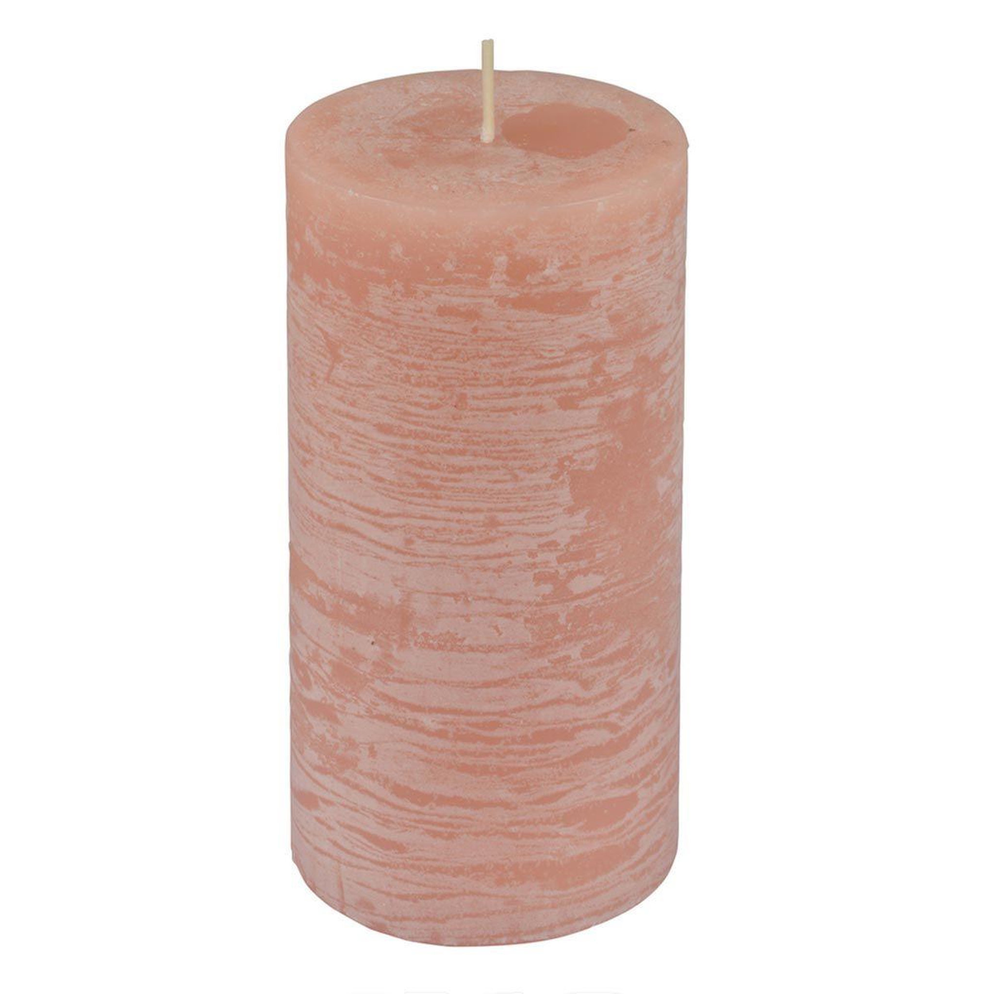HOMEA Bougie pilier déco  rustique  13cm rose poudré