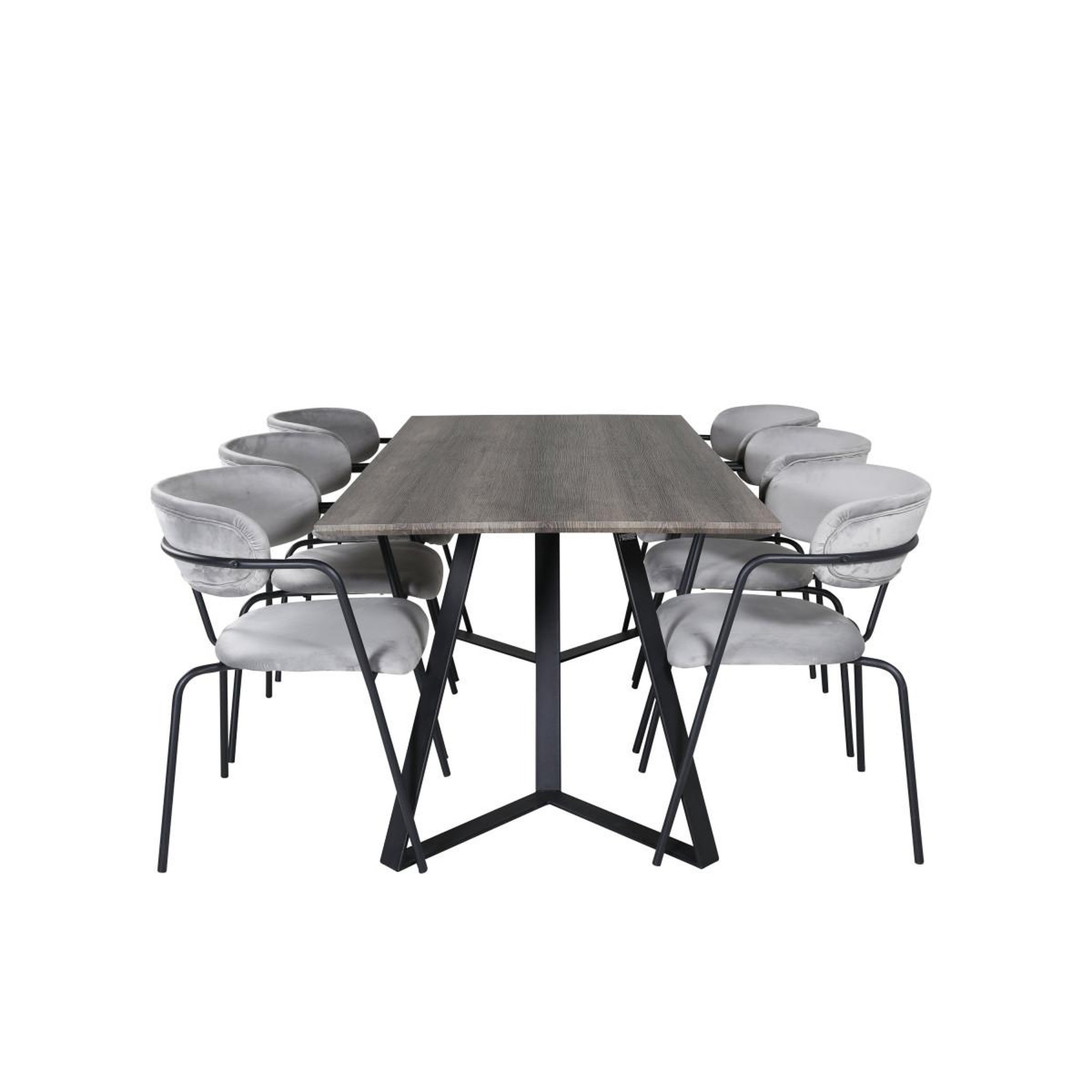 Voir la diapositive 2 : Paris Prix Ensemble table à manger & 6 chaises  marina & arrow  180cm naturel & gris