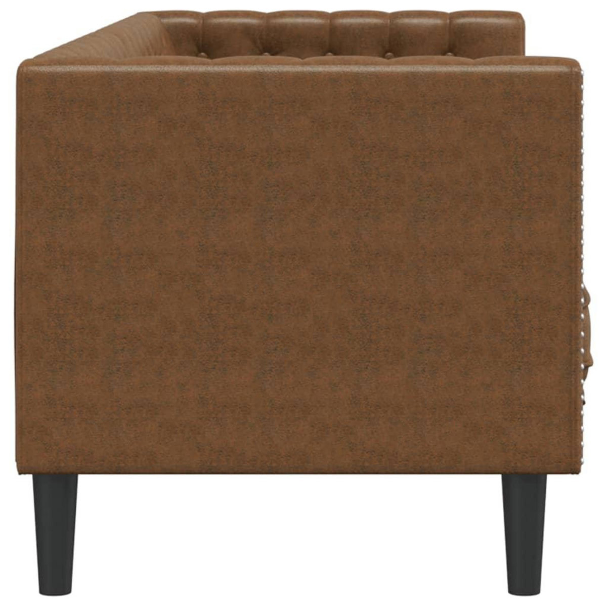 VIDAXL Canape a 3 places Chesterfield marron similicuir daim