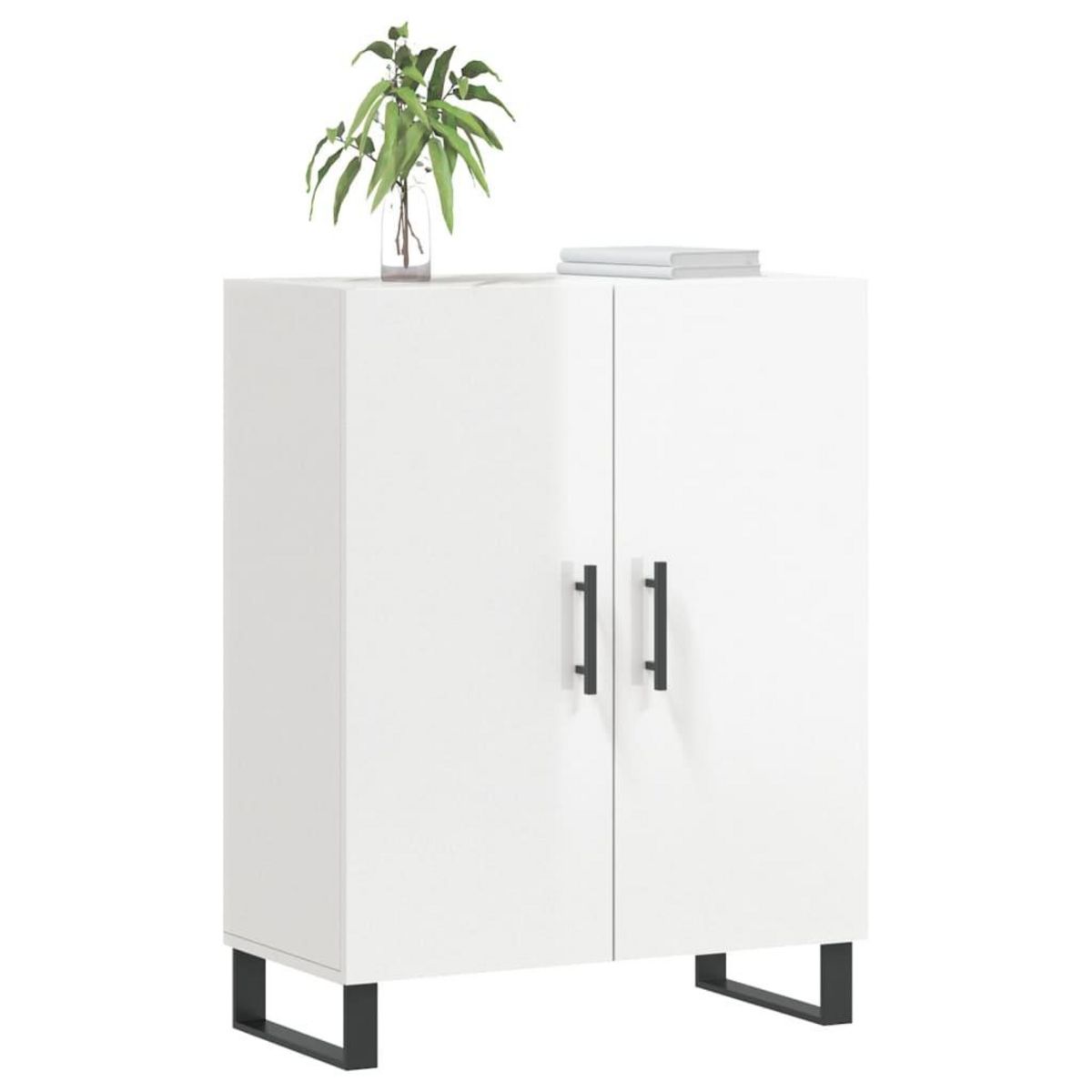 VIDAXL Buffet Blanc brillant 69,5x34x90 cm Bois d'ingenierie