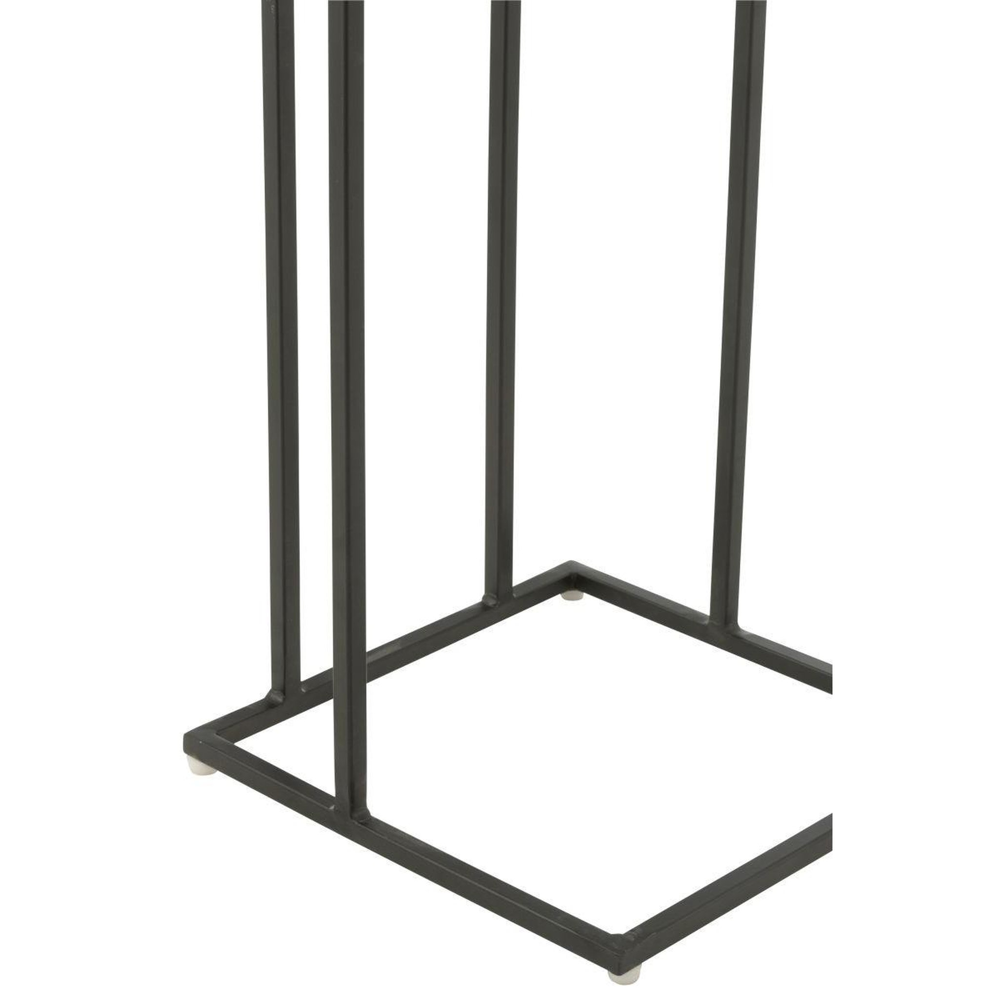 Voir la diapositive 6 : J-LINE Table d'appoint carrée en bois  douglas  55cm naturel & blanc