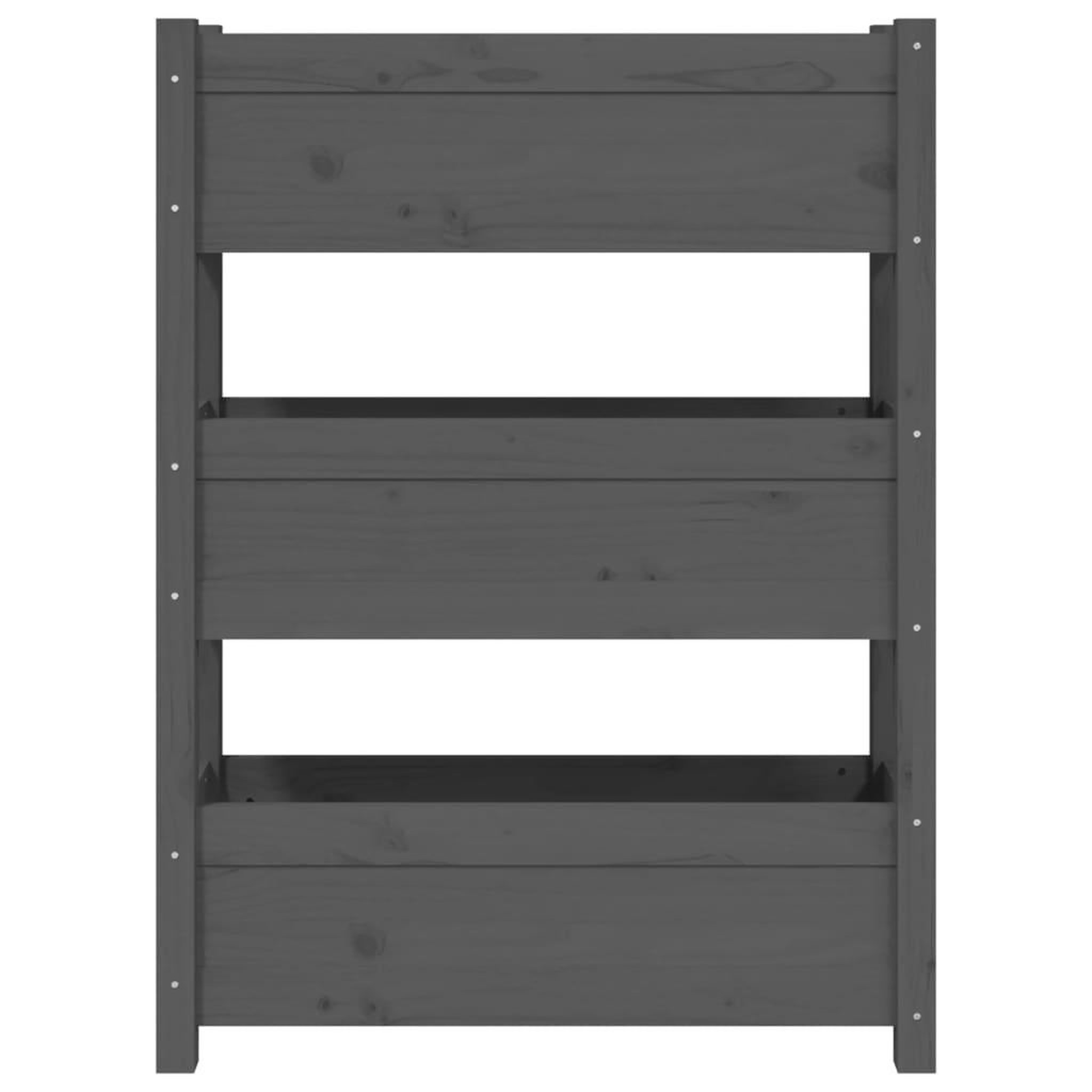 Voir la diapositive 5 : VIDAXL Jardiniere Gris 77x25x104,5 cm Bois massif de pin