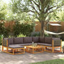 Voir la diapositive 1 : VIDAXL Salon de jardin avec coussins 8 pcs bois massif d'acacia