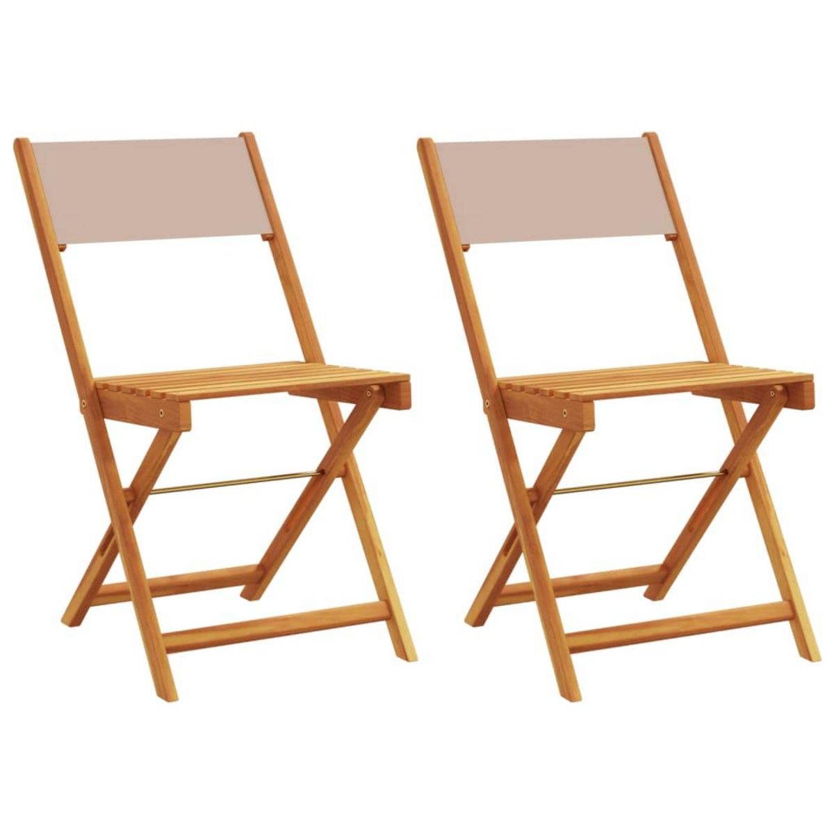 VIDAXL Chaises de bistrot lot de 2 taupe bois d'acacia massif et tissu