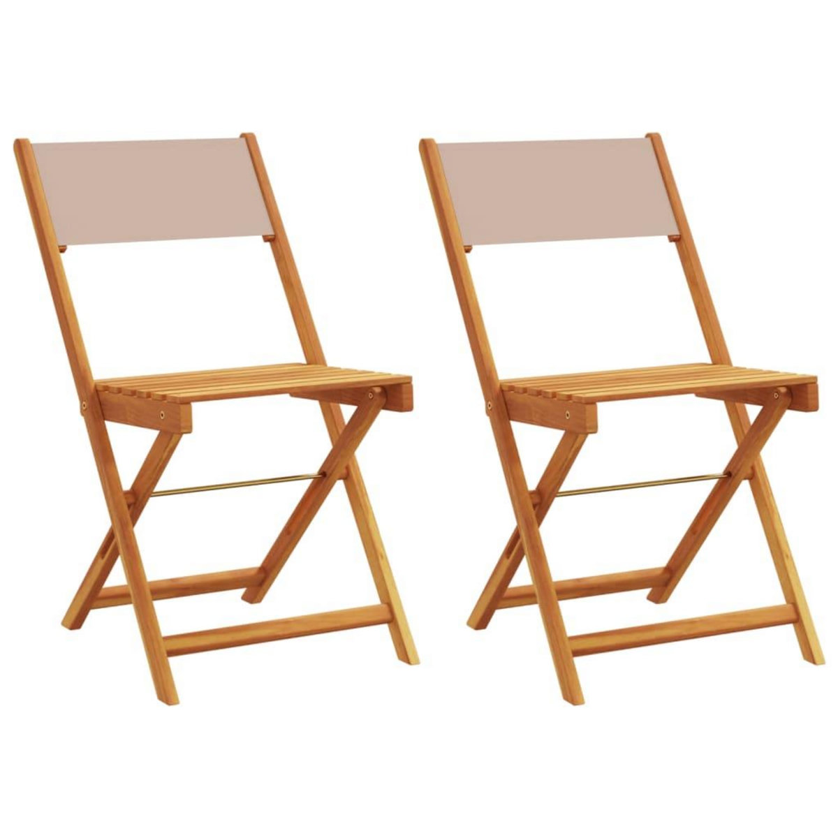 VIDAXL Chaises de bistrot lot de 2 taupe bois d'acacia massif et tissu
