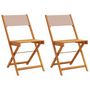 Voir la diapositive 2 : VIDAXL Chaises de bistrot lot de 2 taupe bois d'acacia massif et tissu