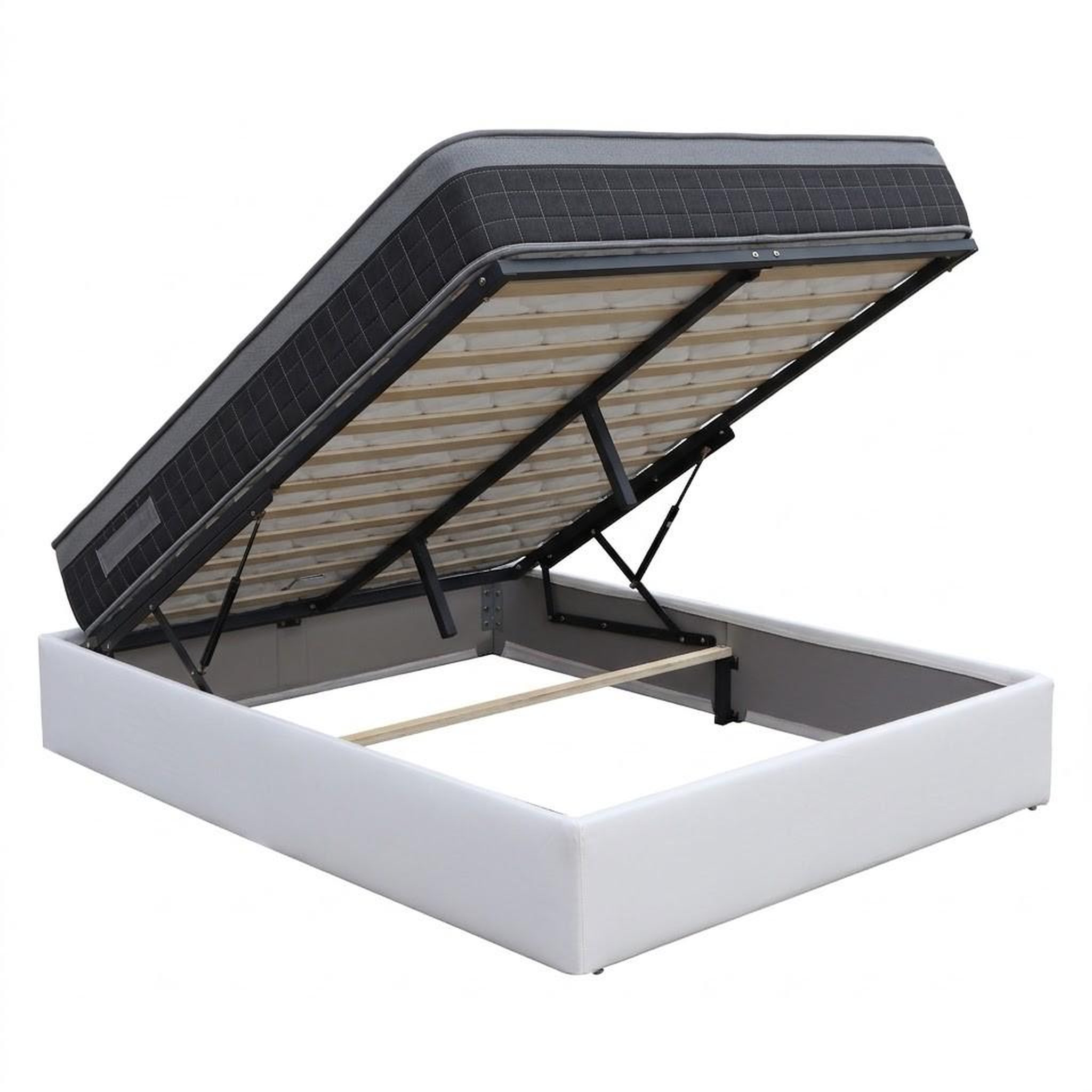 Voir la diapositive 2 : KING OF DREAMS Ensemble Lit Coffre et Matelas  Soutien Ferme 2 Faces