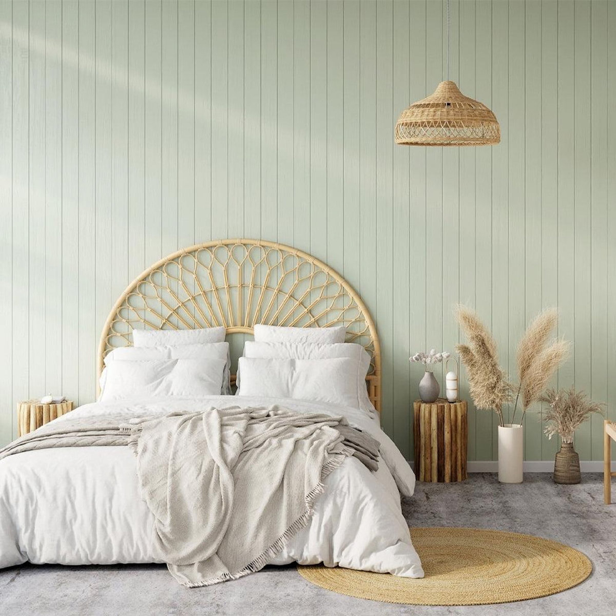 Rendez vous déco Tête de lit 140 cm en rotin naturel-Bahia
