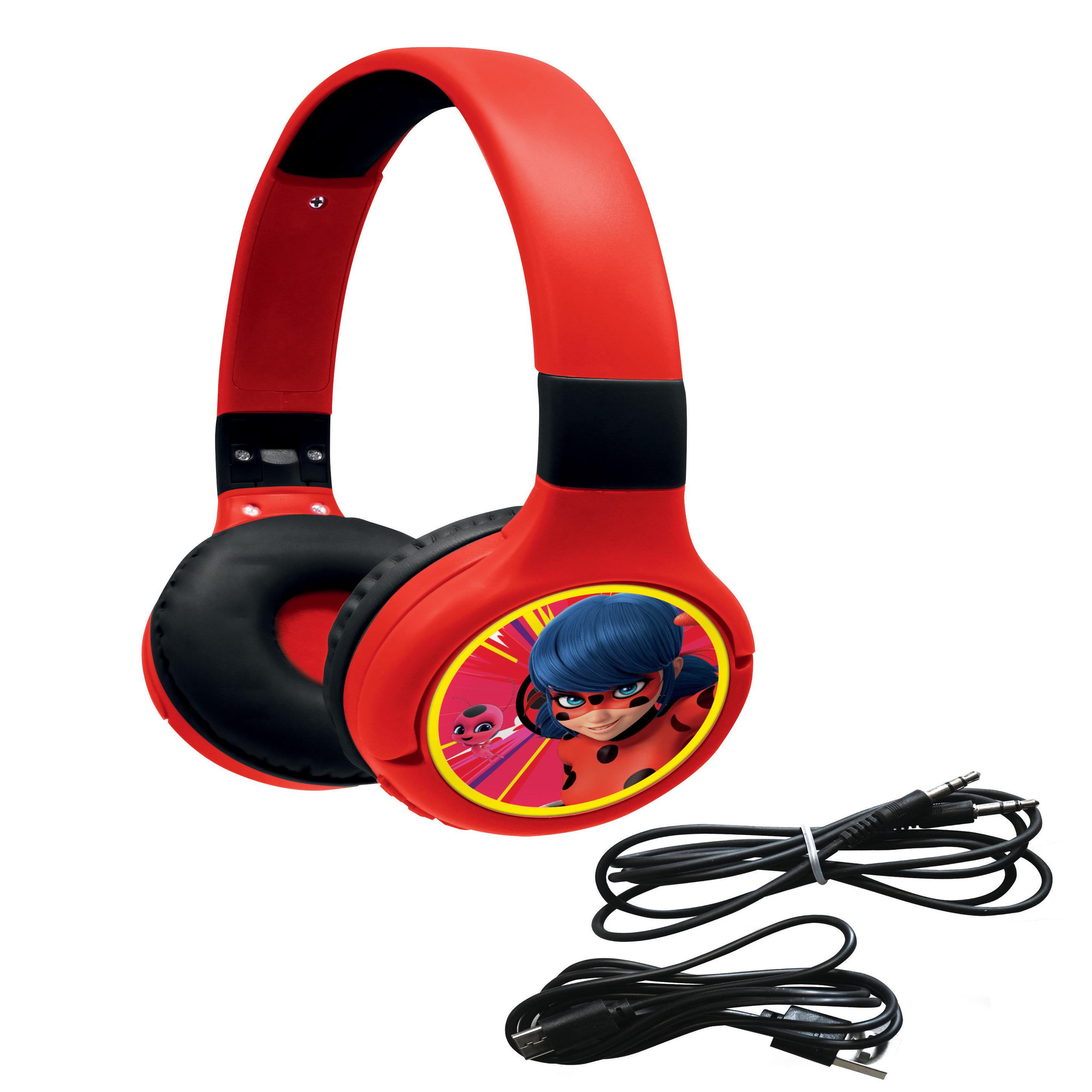 Lexibook Casque 2 en 1 Miraculous Bluetooth et Filaire confortable et pliable avec limitation de son