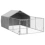 Voir la diapositive 2 : VIDAXL Niche d'exterieur pour chien enclos 4x2x1,5 m acier galvanise