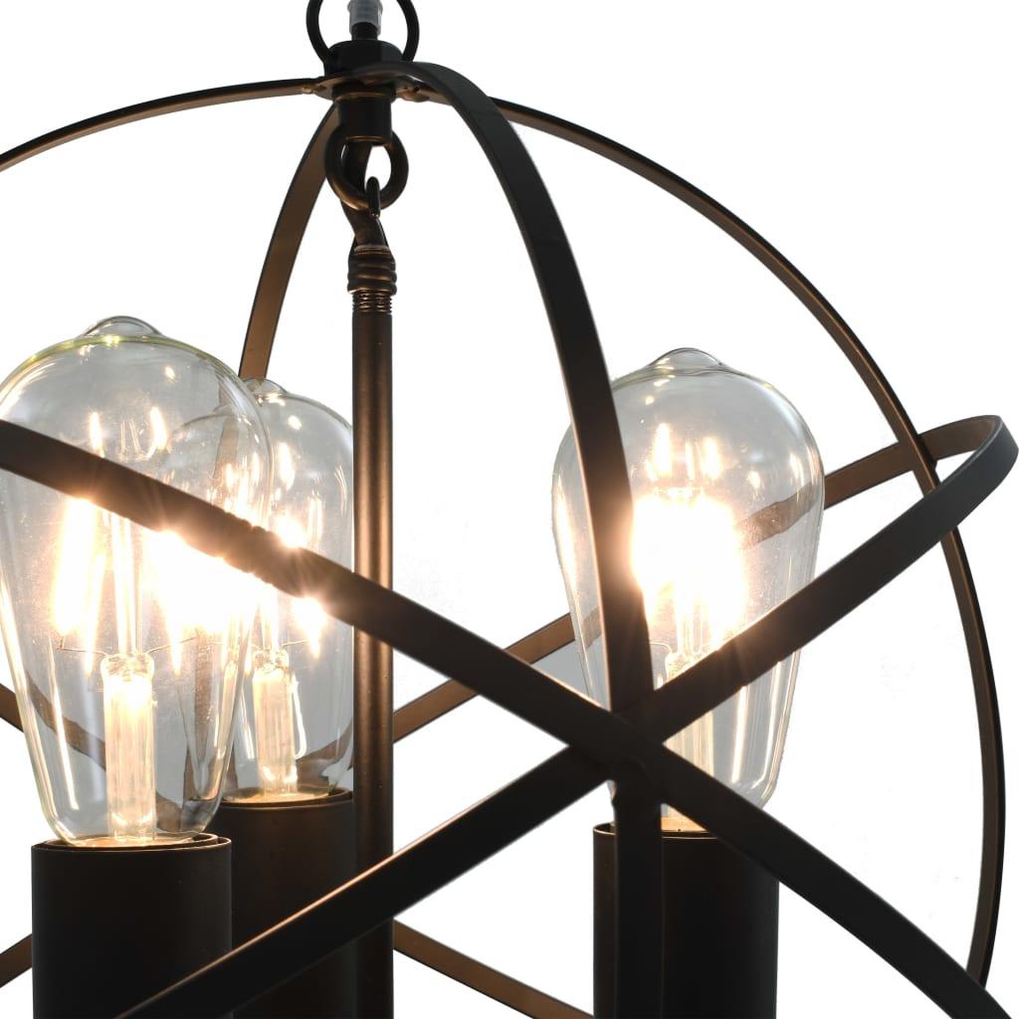 Voir la diapositive 5 : VIDAXL Lampe suspendue Noir Sphere 3 ampoules E27