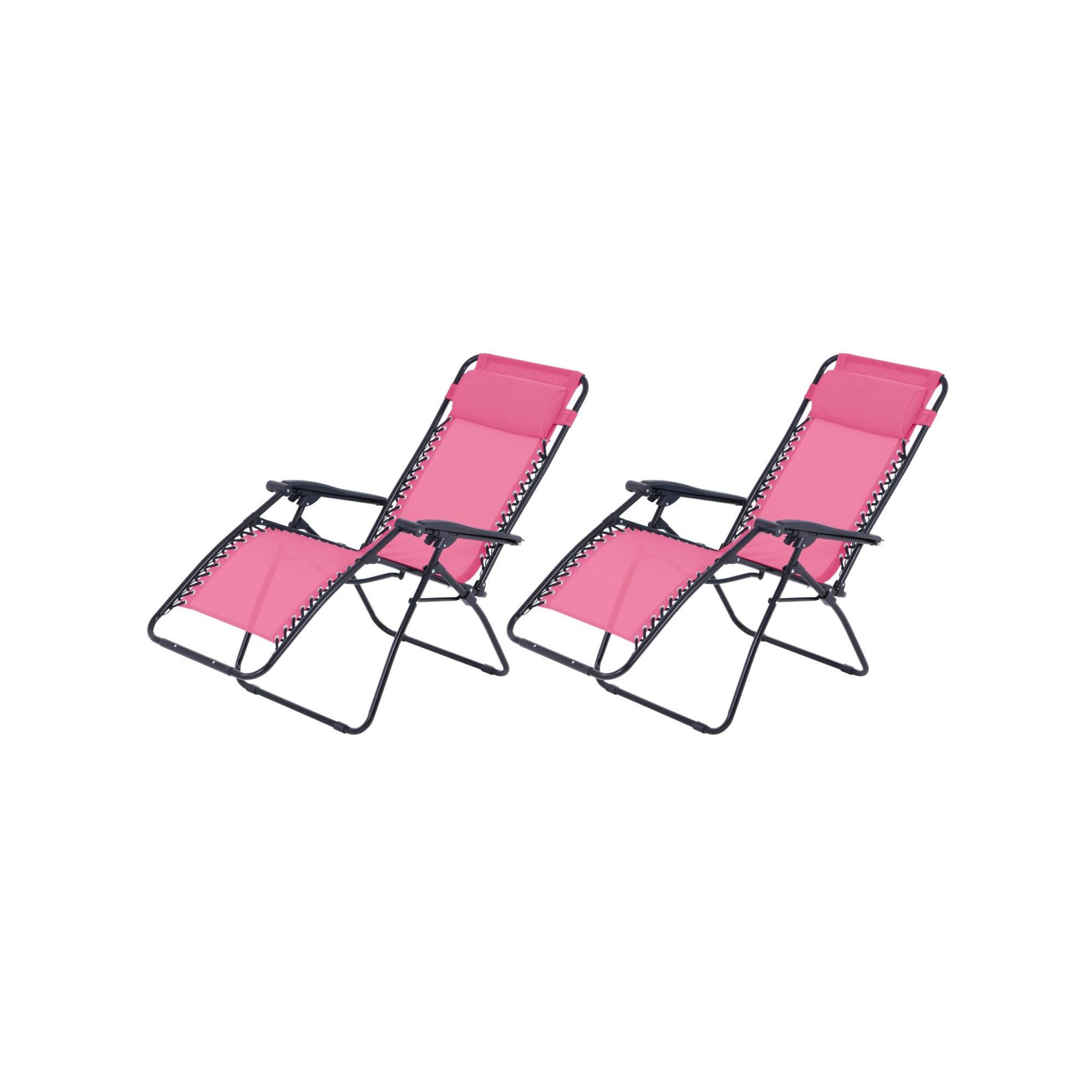 Voir la diapositive 4 : O'Colors Lot de 2 fauteuils relax de jardin - o'colors - multi positions - bleu et rose